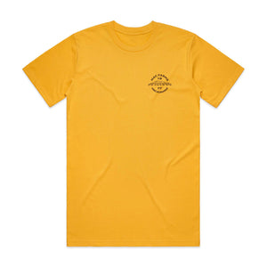 
            
                Load image into Gallery viewer, MacFarms logo t-shirt in gold color
            
        