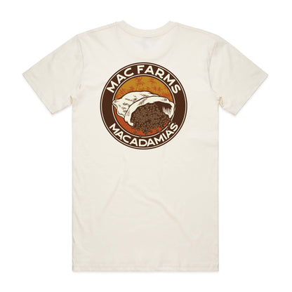 MacFarms vintage white t-shirt with macadamia nut design