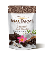 frontside of coconut dark chocolate macadamias - MacFarms
