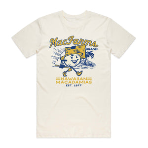 MacFarms character t-shirt in vintage white