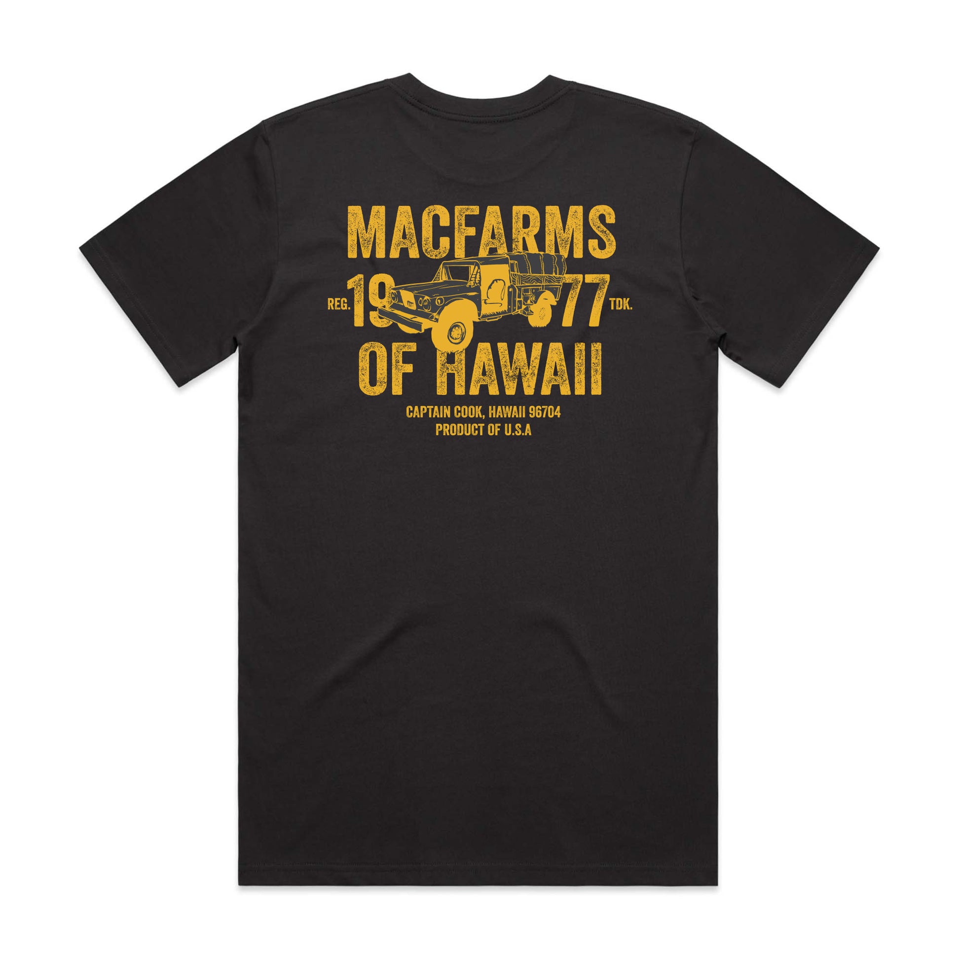 MacFarms of Hawaii since 1977 Vintage black t-shirt with truck design